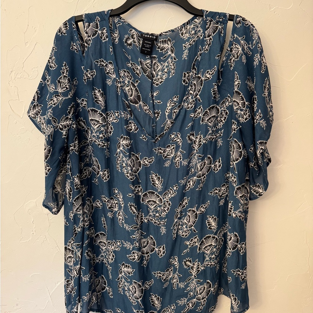 Floral Blue Women's Top